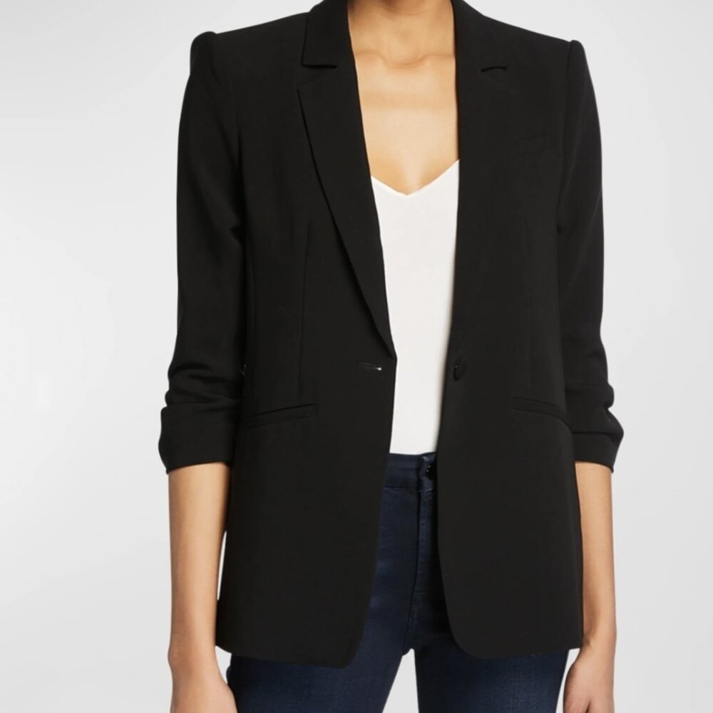 Cinq à Sept's Khloe 3/4 Sleeve Black Crepe Blazer - size 0